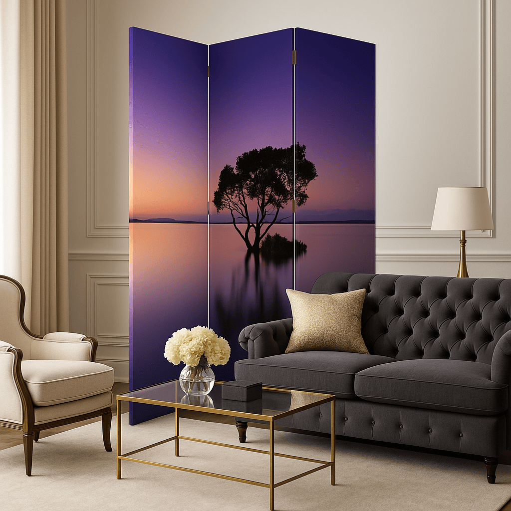 Paraban decorativo en una sala